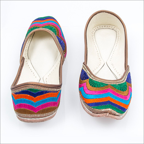 Multi Coloured Leather Punjabi Jutti