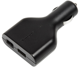 Dual USB Car Charger w/7 Notebook Connector Pins