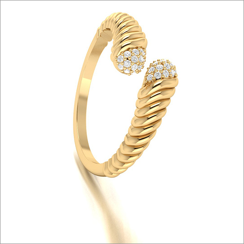 18K Yellow Gold Ring with Diamonds