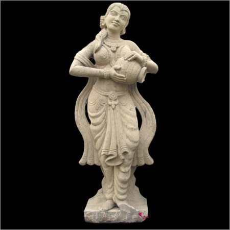 Indian Marble Lady Figures - Natural Marble, Various Sizes with Smooth Finishing | Breakage Resistant, Eye-Catchy Design for Home and Garden Decor