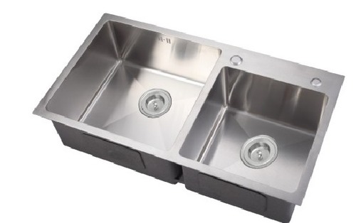 Kitchen Sink - Stainless Steel 304 820x450x230mm, Double Basins, Brushed Finish, Undermount, Rust Resistant, Easy Installation