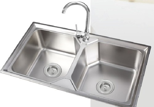 Kitchen Sink - Stainless Steel 201, 900x500x230mm, Double Basin | Durable, Corrosion Resistant, Polished Finish, Drop-in/Undermount