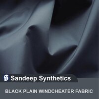 Black Plain Wind Cheater Fabric