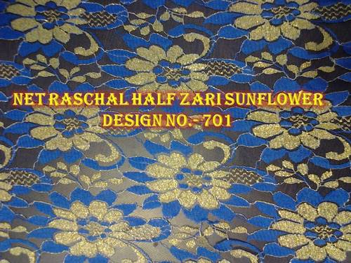 Raschal Net Half Zari Sunflower