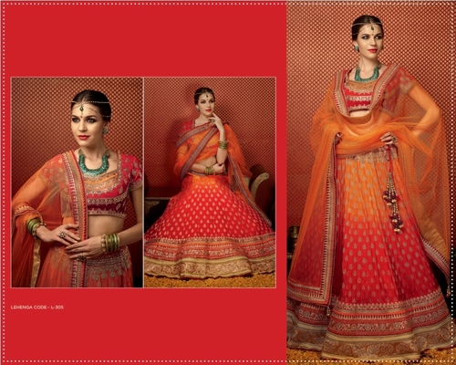 Superb Orange Georgette Lehenga Choli