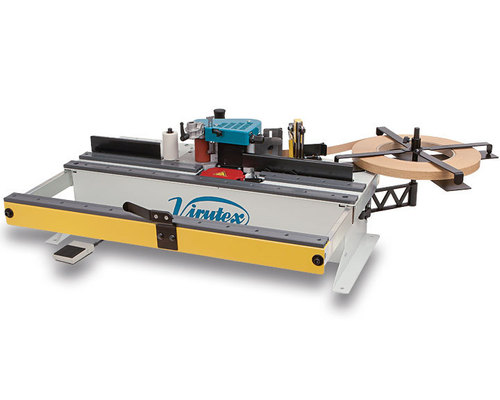 Hot melt edgebander with stationary table