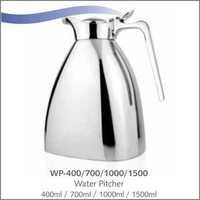 Water Pitcher - High-grade Stainless Steel, 400ml / 700ml / 1000ml / 1500ml Sizes, Silver Metallic Finish, Freezer-safe, Modern Curved Design