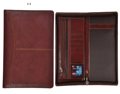 Customised Leather Folder - Leatherette, Legal Size 215.9x3 cm, Cherry Color | Handy Design for Keeping Papers Secure