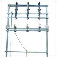 Double Pole Structure - Mild Steel, Variable Dimensions, Powder Coated | Robust Structure, Corrosion Resistant, Long Life, Easy Assembly, High Durability, Ceramic Insulators