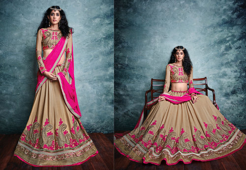 Engrossing Patch Border Work A Line Lehenga Choli