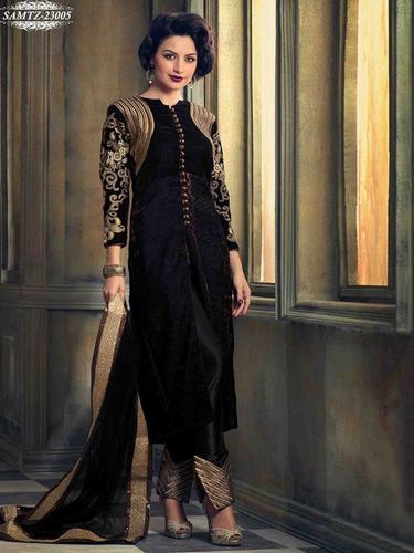 Resham & Zari Work Velvet Salwar Suit