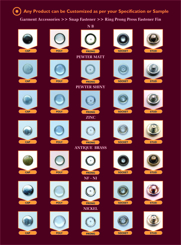Ring Prong Press Fasteners