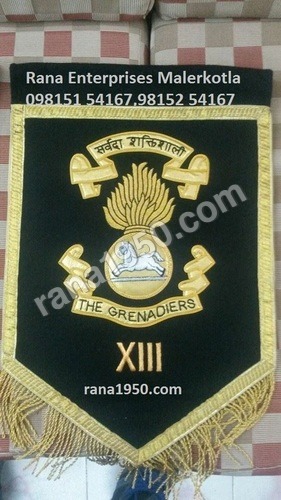 Army Flags T rod With zari crest