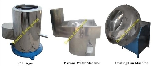 Blue Oil Dryer & Banana Wafer Machine & Coating Pan