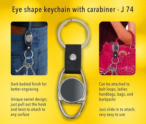 Eye Shape Keychain With Carabiner