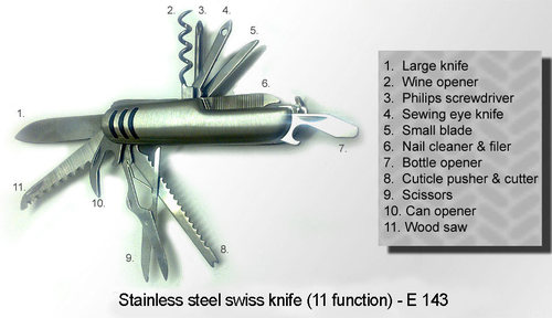 11 function Swiss knife - Silver By NEWGENN INDIA