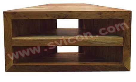 WOODEN CORNER TV/DVD UNIT