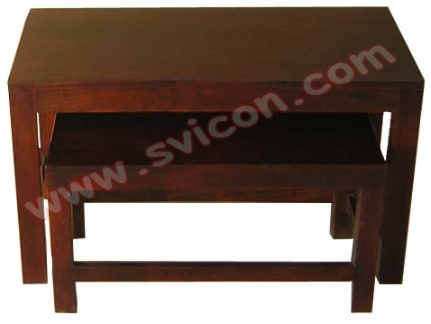 WOODEN NEST OF TABLES S/2
