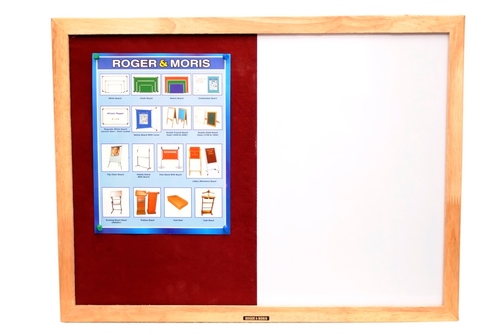 Wooden Framed Combination Board (White & Pin Board)  2 x 1 feet