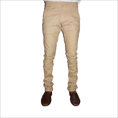 Cream Casual Cotton Trousers