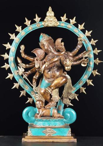 Brass Statue of Natraja Ganesh