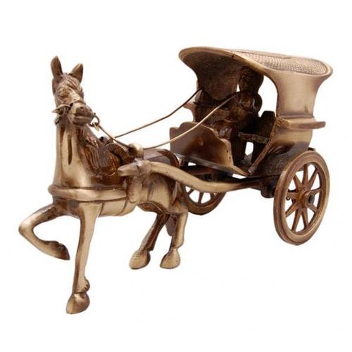 Brass Antique Finish Horse Cart