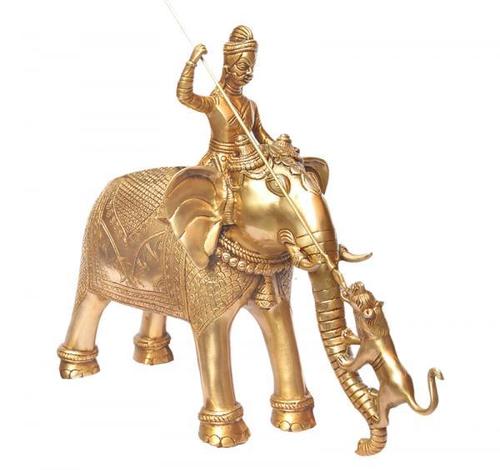 Hand Crafted Brass Statue of Elephant