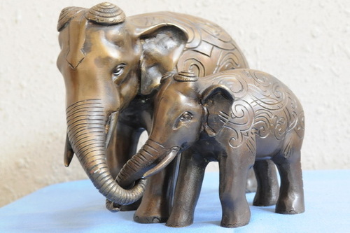 Set of Two Brassware Elephant