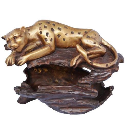 Tiger Sitting on Tree Candle Holder