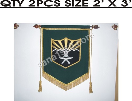 ASSAM RIFLES BANEER FLAG WITH ZARI CREST