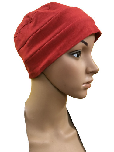Red Cotton Cancer Sleeping Caps - One Size Fits Most, Shrink-Resistant, Color Retaining, Comfortable, Durable
