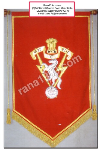 EME T FLAG BANEER WITH ZARI EMBROIDERY