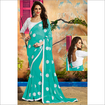 Light Blue Georgette Embroidery