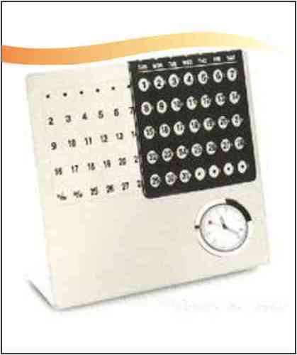Stainless Steel Calander with Clock