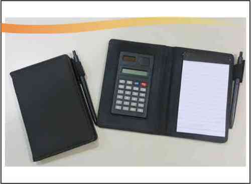 Memo Pad with Pen and Calculator