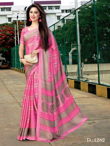 printed uniform saree