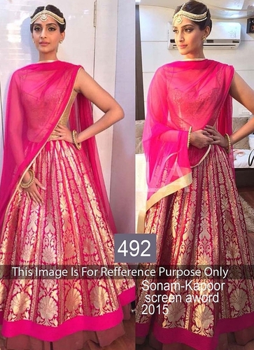 Sonam Kapoor Magenta Georgette Lehenga Choli