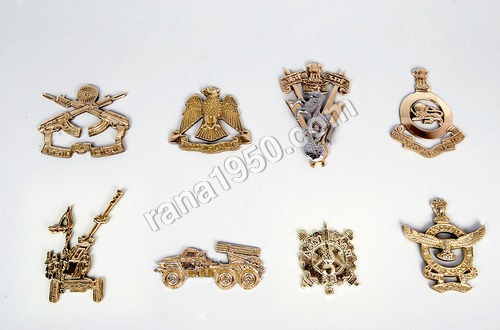 Army Brass Crest Rr-guards-eme-sikh-arty Gun-mech-airforce