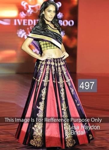 Lisa Haydon Baby Pink Art Silk Lehenga Choli - Customizable Choli up to 44 Inches, Resham Embroidery Diamond Work