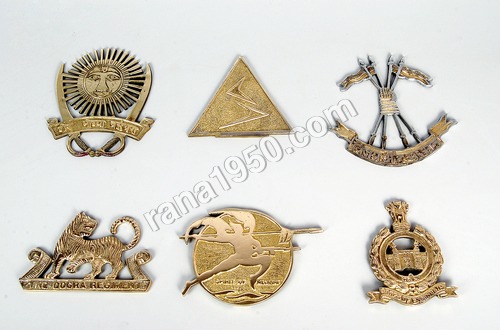 ARMY BRASS CREST ENGR-DOGRA-ARMED