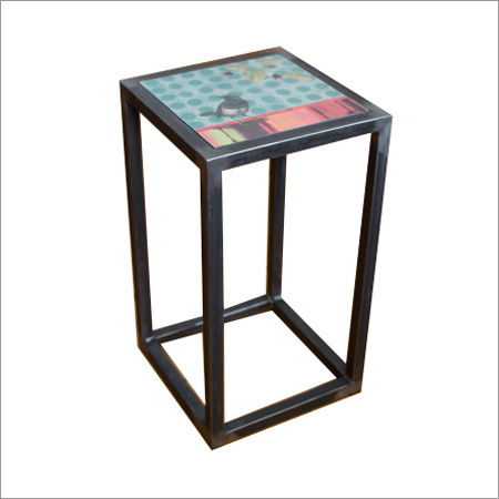 Square Steel Accent Table