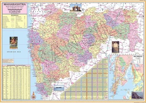 Maharashtra Political Map Dimensions: 100 A A  70  Centimeter (Cm)