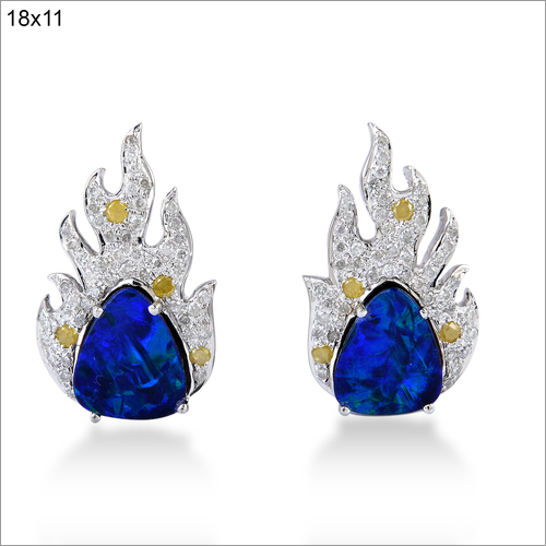 Natural Gemstone Opal Doublet Stud Earrings