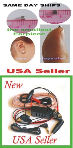 SUPPER MINI EARPIECE WITH INDUCTIVE LOOPSET - Metal, Plastic, Black, Miniature | Wireless, Covert Communication, Inductive Connectivity