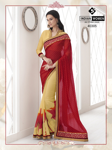 Designer Plain Saree