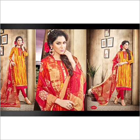 Semistitched Anarkali Dress Material