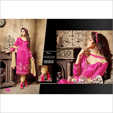 Embroidered Semistitched Dress Material