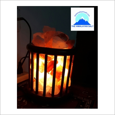 Wooden Cage Salt Lamp