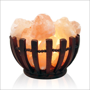 Wooden Basket Salt Lamp