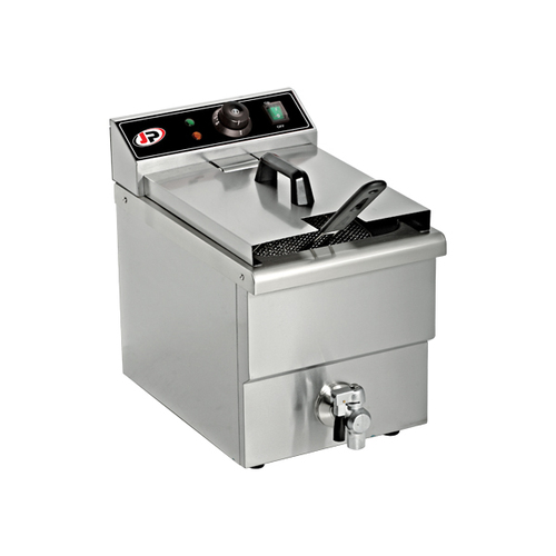 Single Basket Fryer - Stainless Steel, Compact Design, Semi-Automatic, Silver | Highly Efficient, Robust Performance for Hotels & Restaurants
